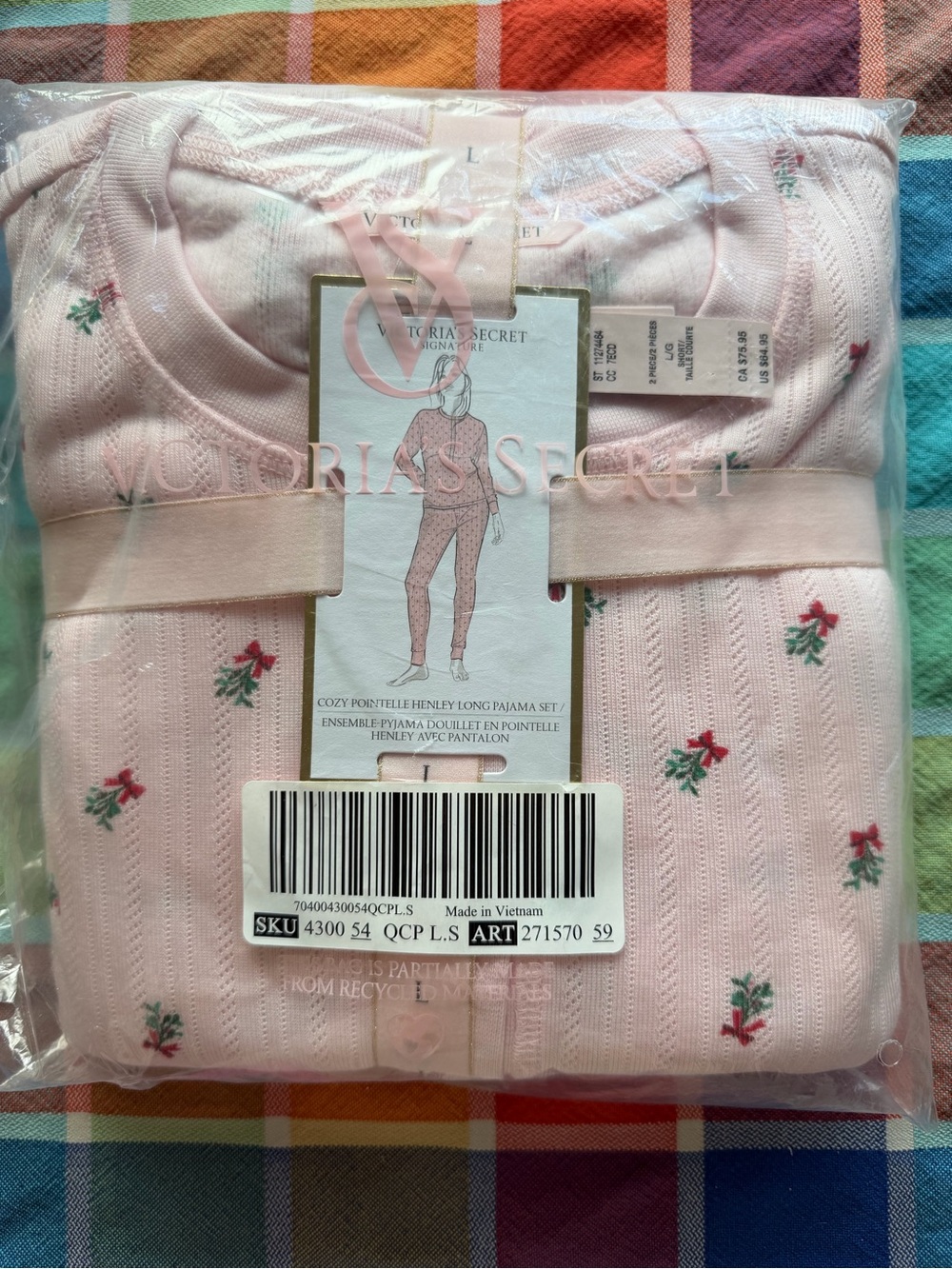 🌸 VICTORIA’S SECRET COZY POINTELLE HENLEY LONG PAJAMA SET 🌸 NWT 🌸